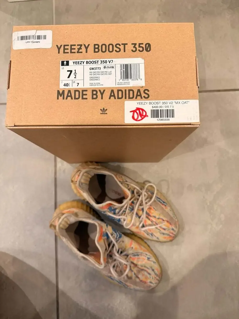 Adidas Yeezy Boost 350 V2 MX Oat GW3773 Size 7.5